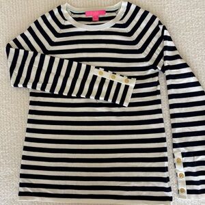 EUC Lilly Pulitzer Navy and White Striped Sweater